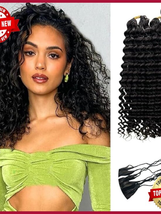 Knotless Pre-Separated Water Wave Human Hair Crochet Extensions 14 Inch main image 6